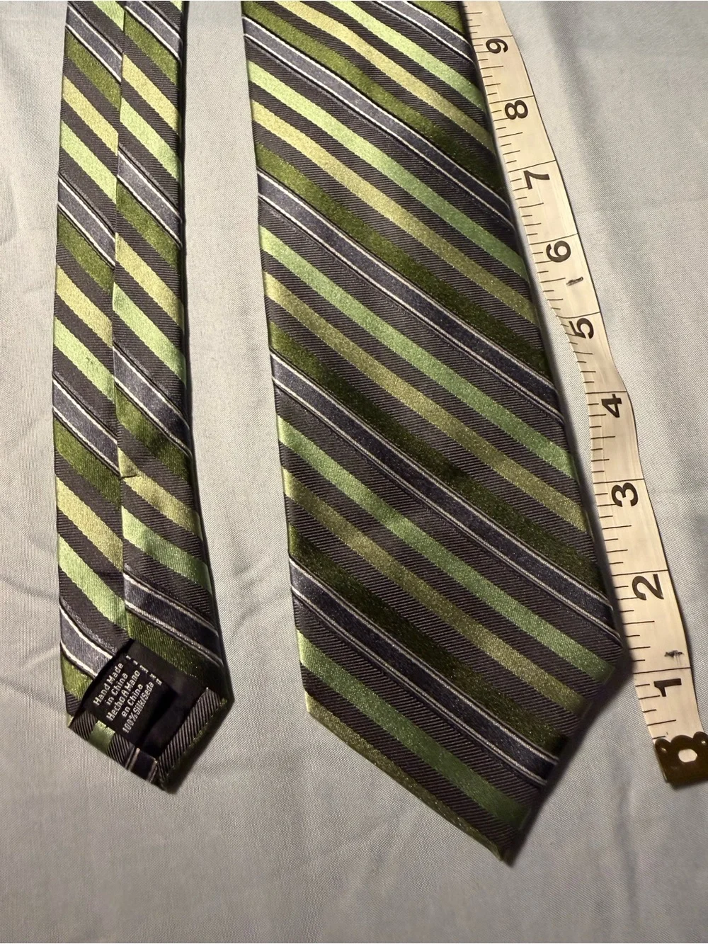 croft & barrow Green and Black Striped Men's Tie